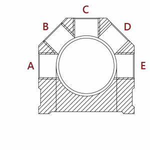 Verteiler 1 1/2"- 2 Ausgänge - 1/2"