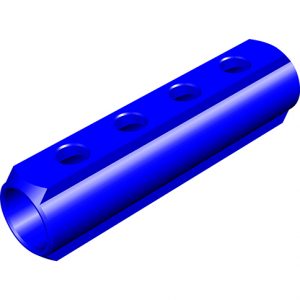 Verteiler 1"- 4 Ausgänge - 1/2" - blau