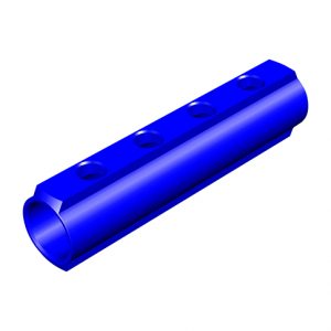 Verteiler 1 1/4"- 4 Ausgänge - 1/2" - blau