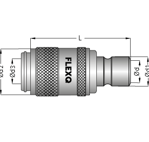Adapterkupplung HPT 6mm mit Nippel IPT 6mm - Mit Ventil