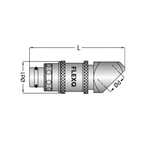 Stecker 1/8" Innengewinde ohne Ventil - 45°- BLAU